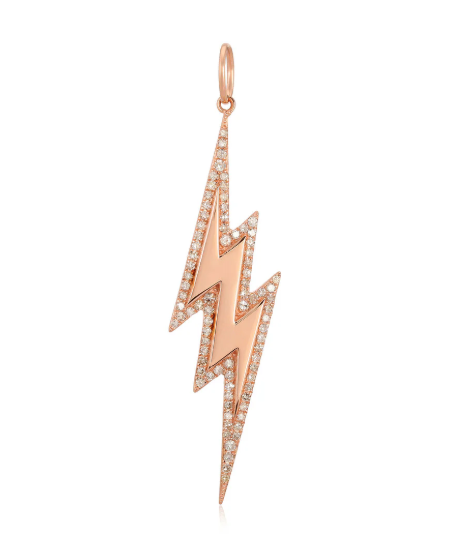Modern Outline Pave Lightning Bolt