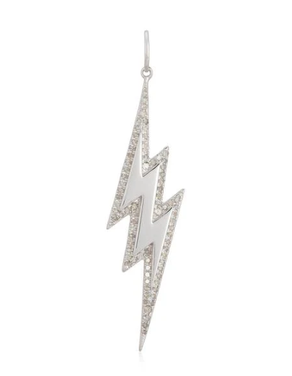 Modern Outline Pave Lightning Bolt