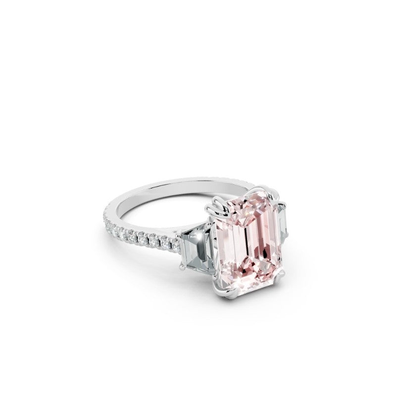 Pink Emerald-Cut Lab-Grown Diamond Ring