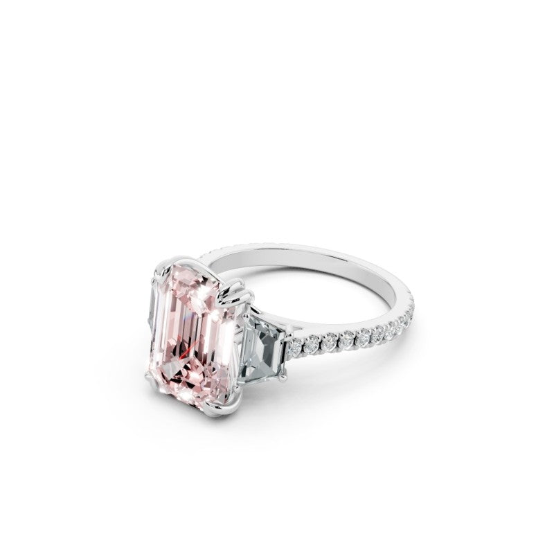 Pink Emerald-Cut Lab-Grown Diamond Ring