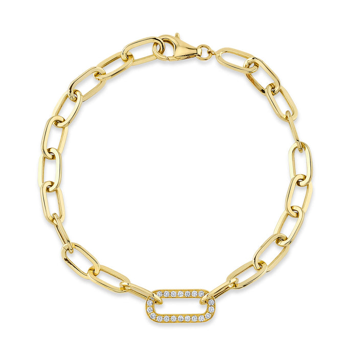 0.20 TOTAL CARAT WEIGHT DIAMOND PAPER CLIP LINK BRACELET IN 14K YELLOW GOLD