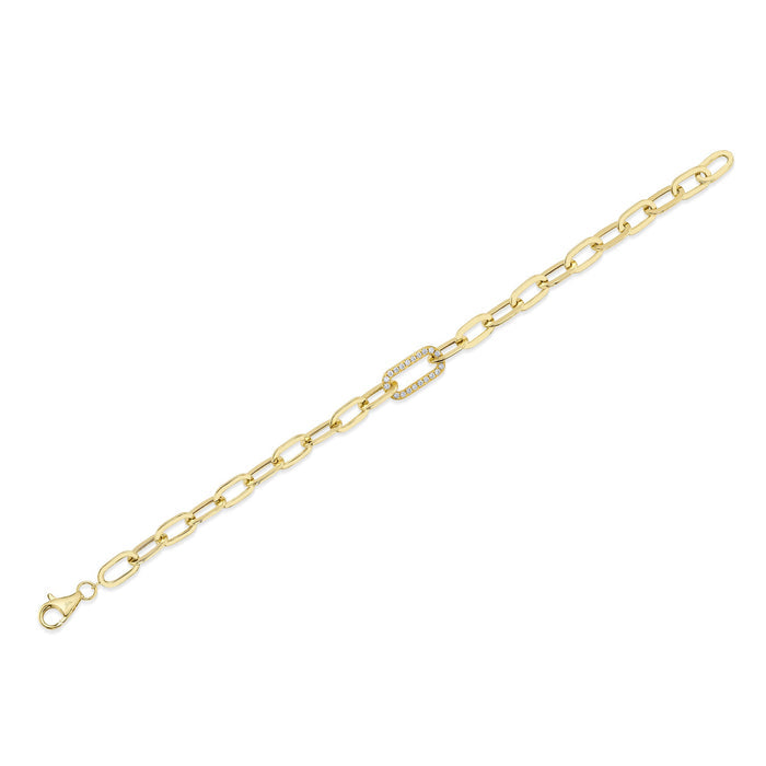 0.20 TOTAL CARAT WEIGHT DIAMOND PAPER CLIP LINK BRACELET IN 14K YELLOW GOLD