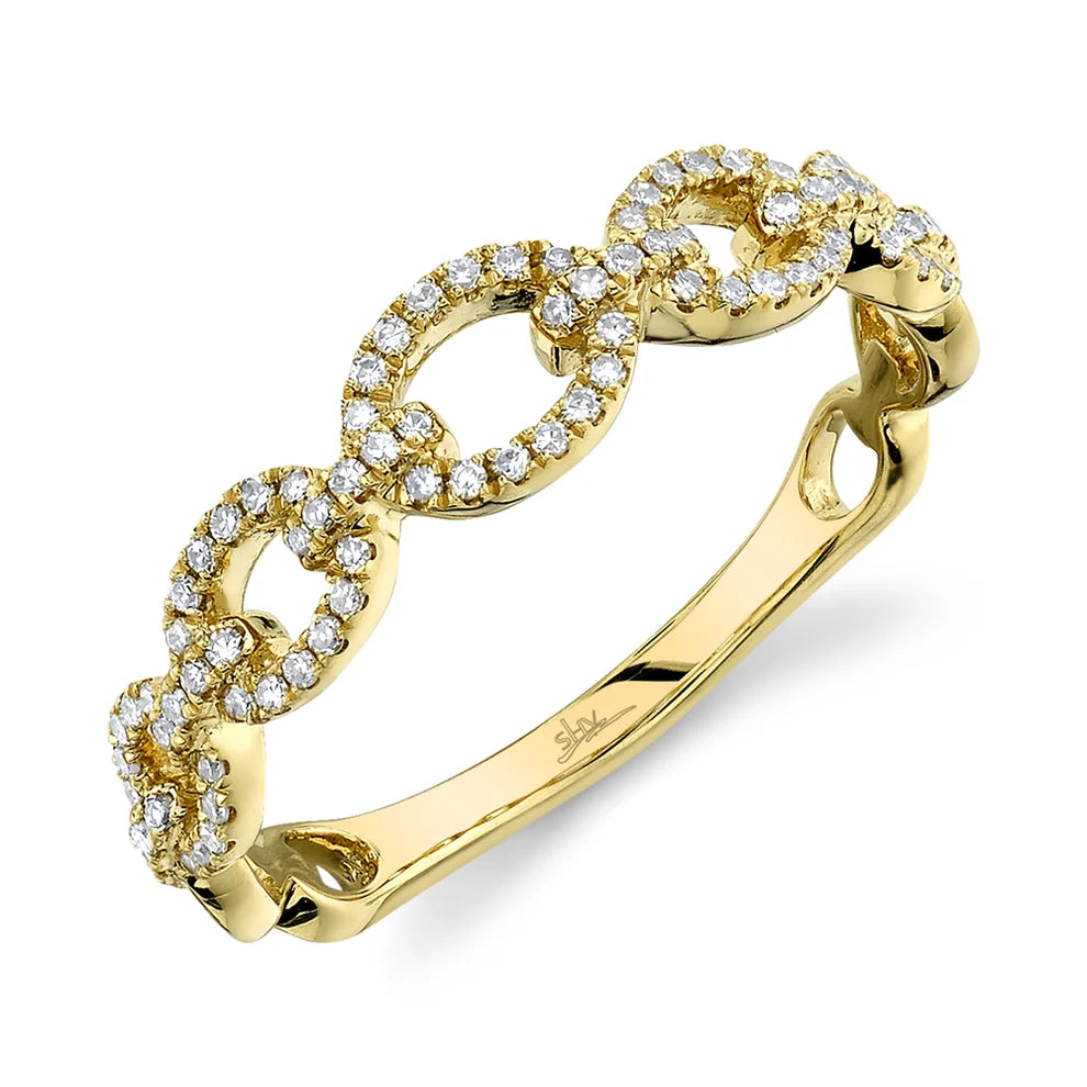  .23 TOTAL CARAT WEIGHT DIAMOND LINK RING IN 14K YELLOW GOLD