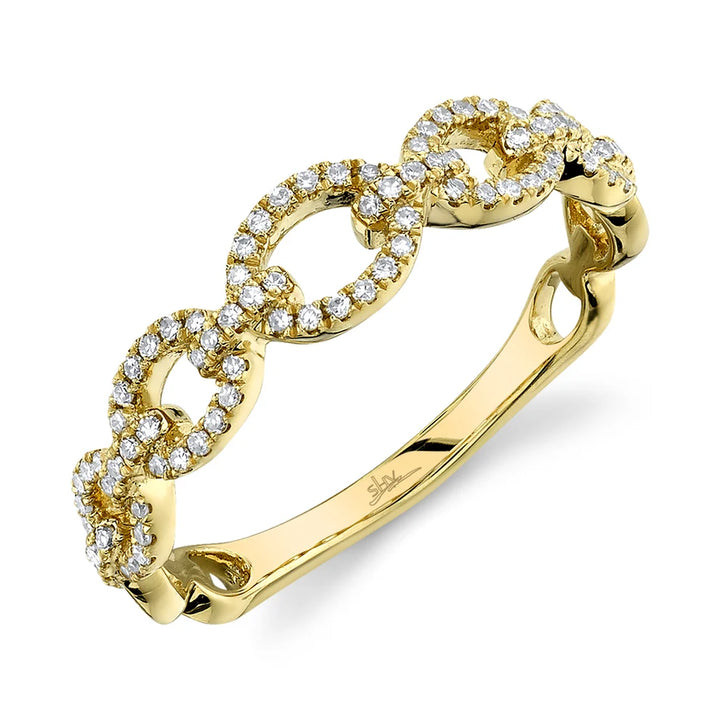  .23 TOTAL CARAT WEIGHT DIAMOND LINK RING IN 14K YELLOW GOLD
