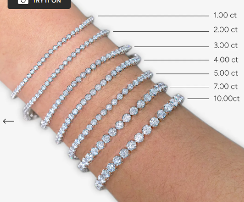 14K White Gold 1.00ct Lab-Grown Diamond Tennis Bracelet