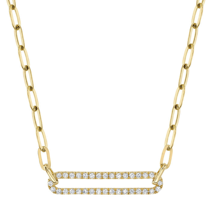 0.26 TOTAL CARAT WEIGHT DIAMOND PAPER CLIP LINK NECKLACE IN 14K YELLOW GOLD