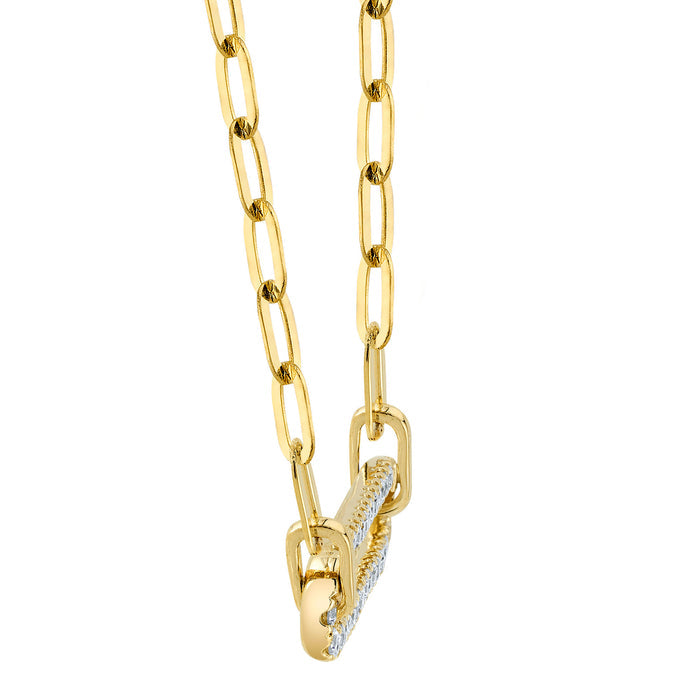 0.26 TOTAL CARAT WEIGHT DIAMOND PAPER CLIP LINK NECKLACE IN 14K YELLOW GOLD
