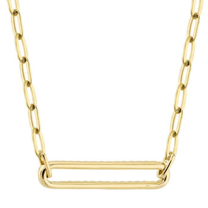 0.26 TOTAL CARAT WEIGHT DIAMOND PAPER CLIP LINK NECKLACE IN 14K YELLOW GOLD