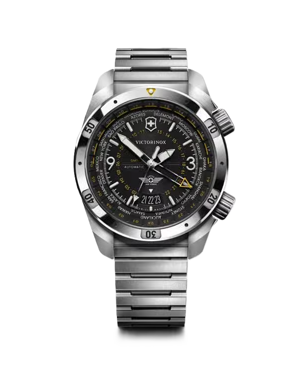 VictorInox Air Pro Automatic | Stainless Steel | Black Dial | Automatic GMT Watch | 242004 - Brownee Jewelers