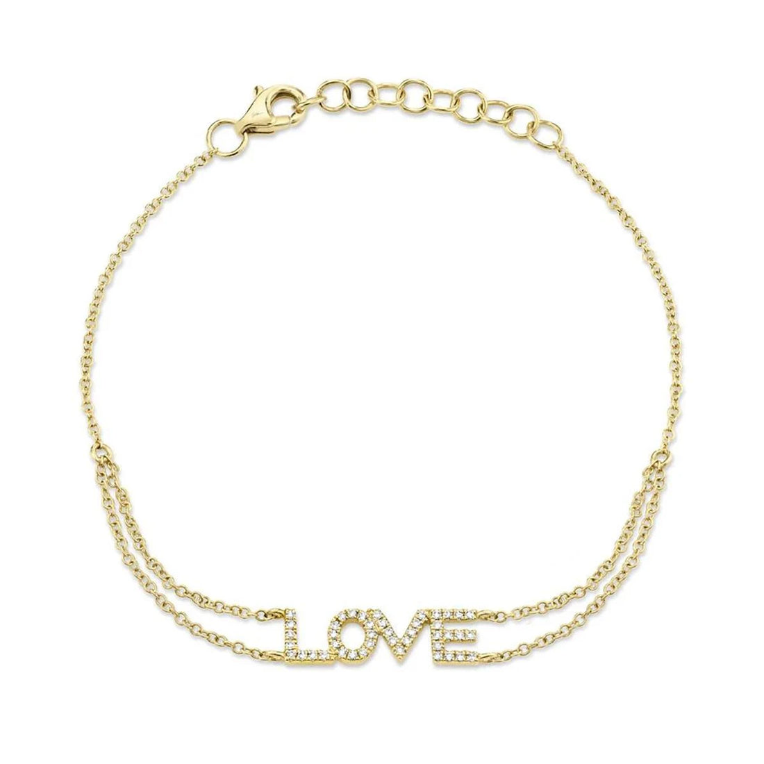 DIAMOND "LOVE" BRACELET IN 14K YELLOW GOLD