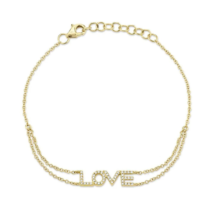 DIAMOND "LOVE" BRACELET IN 14K YELLOW GOLD
