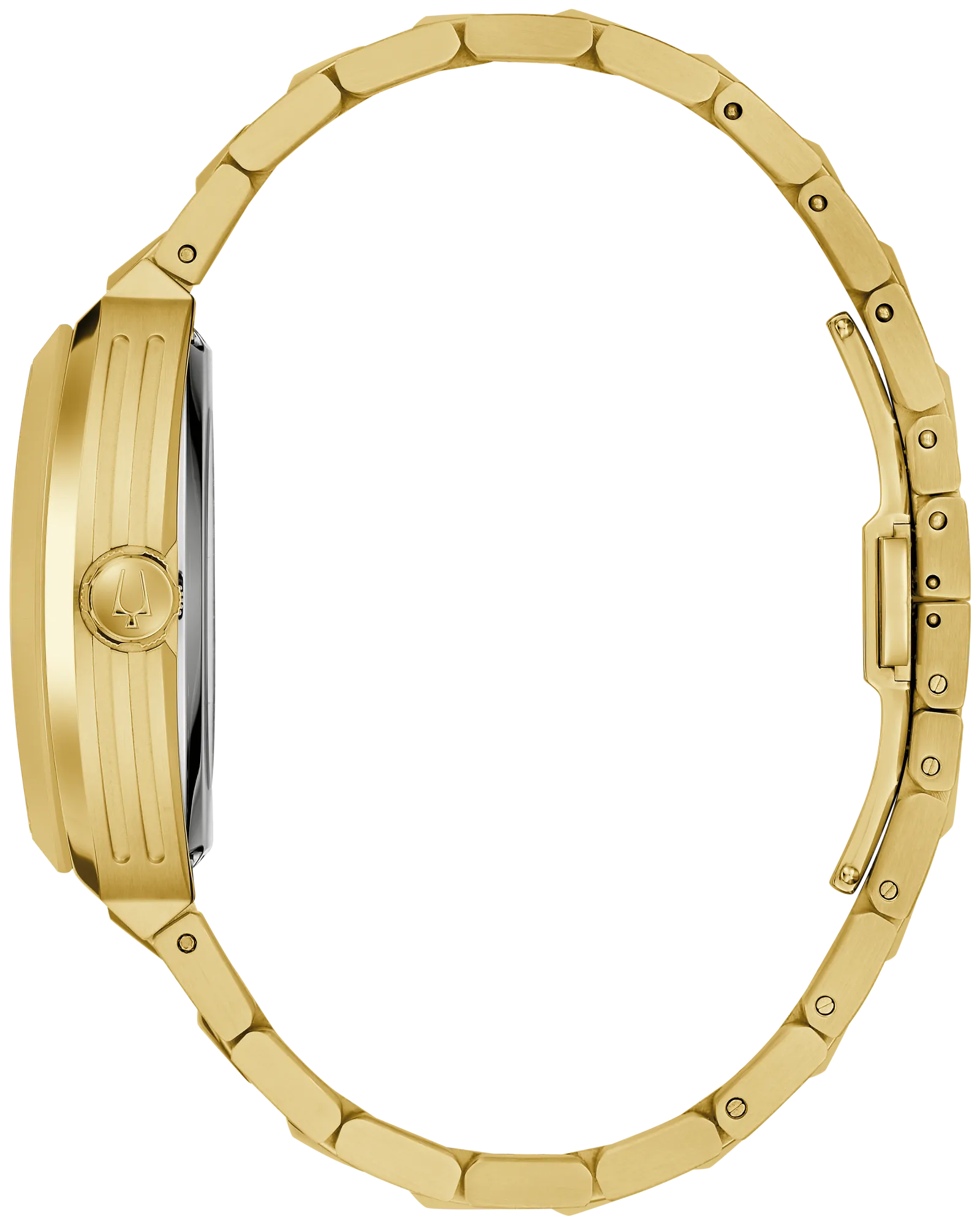 Bulova Maquina Gold-Tone Stainless Steel Automatic Skeleton Watch with Black Dial Skeleton