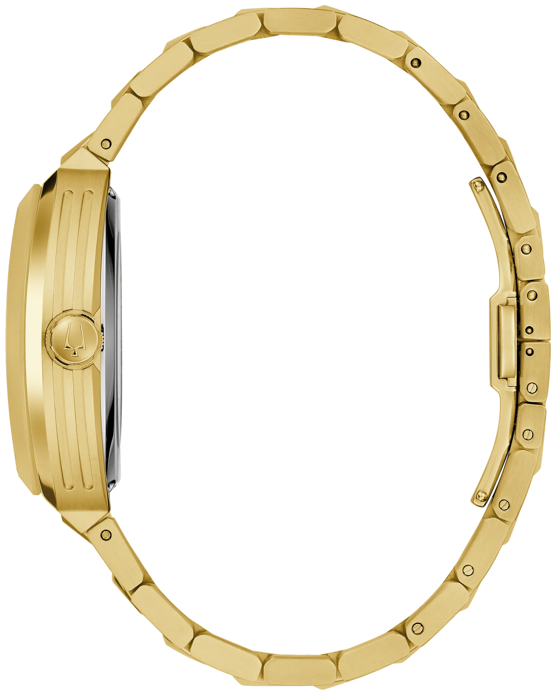 Bulova Maquina Gold-Tone Stainless Steel Automatic Skeleton Watch with Black Dial Skeleton