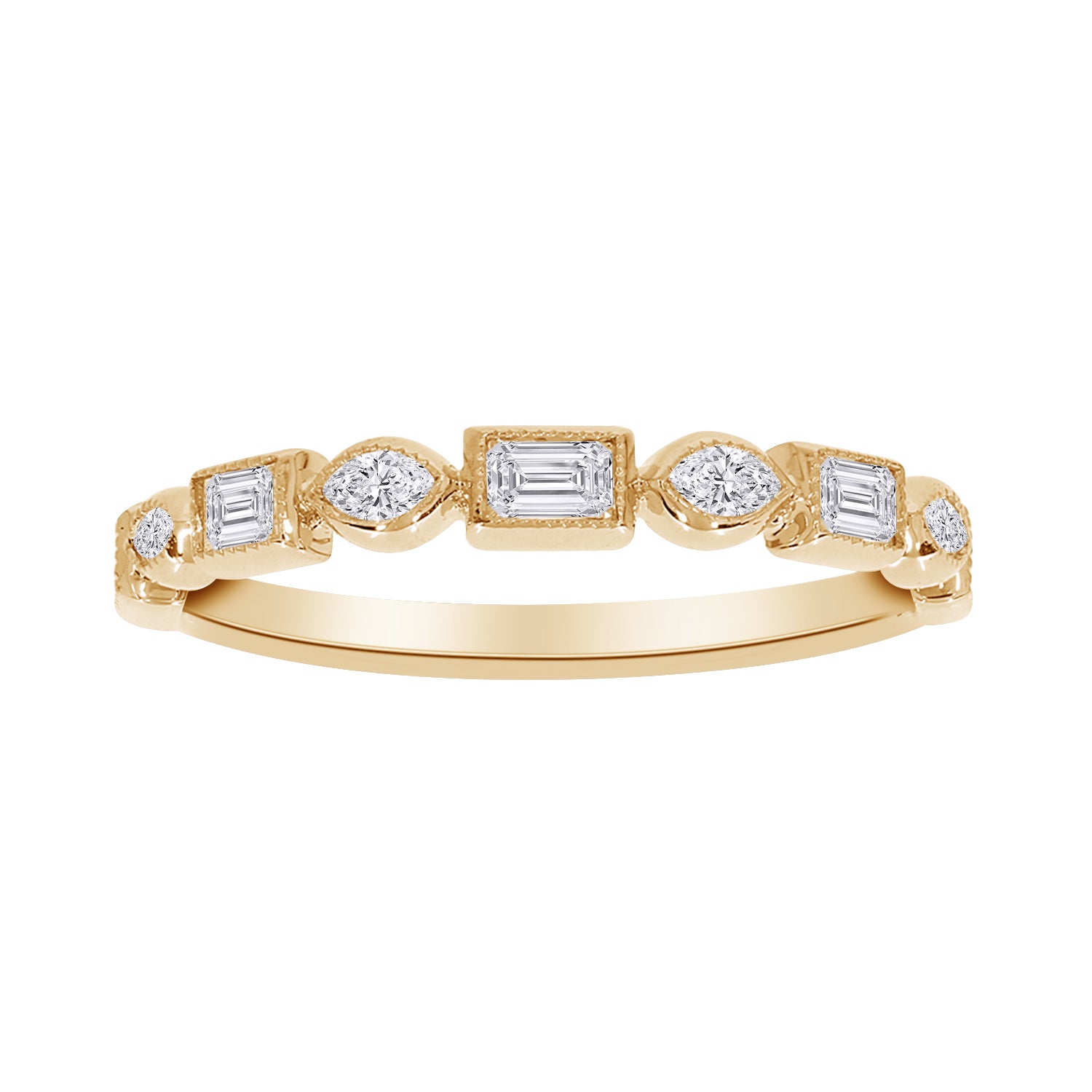 Emerald & Marquise Lab-Grown Diamond Band Ring