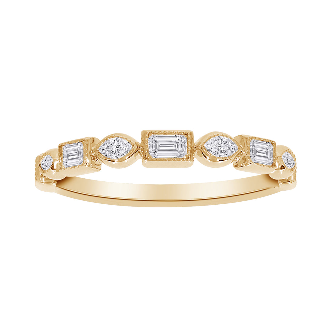 Emerald & Marquise Lab-Grown Diamond Band Ring
