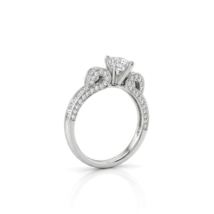 MARQUISE DIAMOND ENGAGEMENT RING | 14K WHITE GOLD | BAGUETTE & ROUND DIAMOND ACCENTS | .68CT | JAGi21351012 - Brownee Jewelers