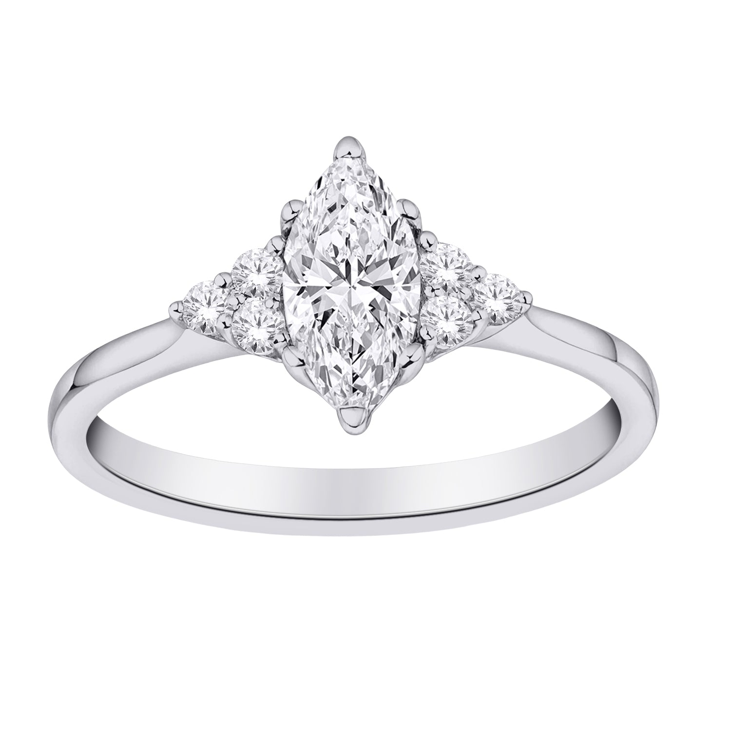 Marquise Lab-Grown Diamond Engagement Ring | 10K White Gold | 1.35 CTW Lab-Grown Diamond | LGR47794-135 - Brownee Jewelers