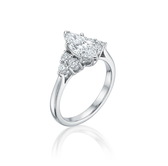 Marquise Lab-Grown Diamond Engagement Ring | 10K White Gold | 1.35 CTW Lab-Grown Diamond | LGR47794-135 - Brownee Jewelers