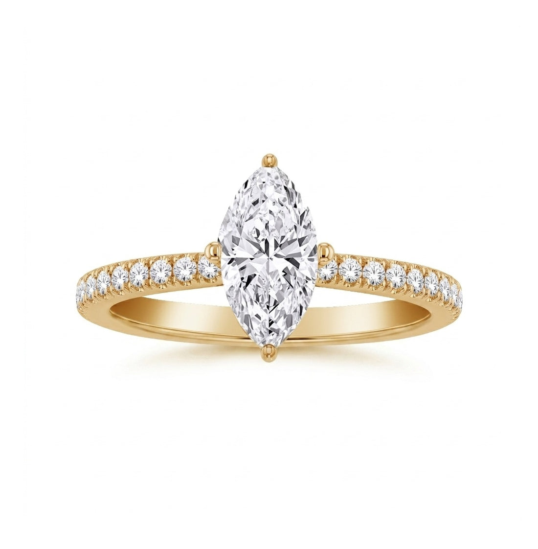 Marquise Lab-Grown Diamond Engagement Ring | 10K Yellow Gold | 1.25 CTTW | LGR51104-125 - Brownee Jewelers