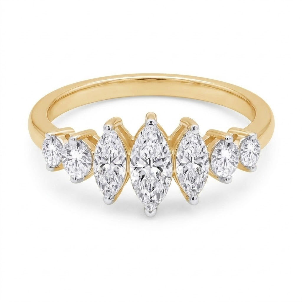 Marquise & Round Lab-Grown Diamond Band