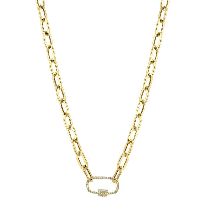 0.23 TOTAL CARAT WEIGHT DIAMOND PAPER CLIP LINK NECKLACE IN 14K YELLOW GOLD