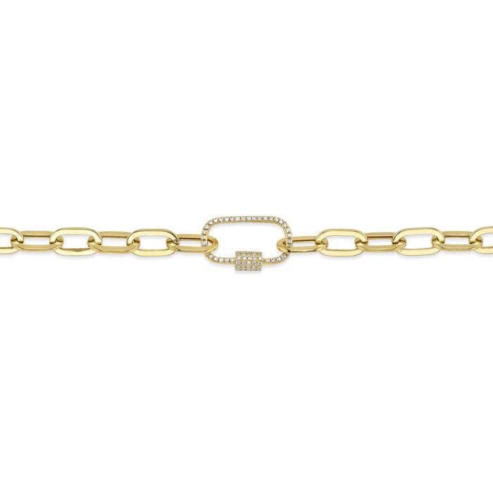 0.23 TOTAL CARAT WEIGHT DIAMOND PAPER CLIP LINK NECKLACE IN 14K YELLOW GOLD
