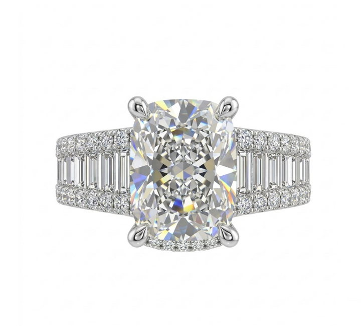 Radiant Lab-Grown Diamond Ring | 14K White Gold | Diamond | Channel | Engagement Ring - Brownee Jewelers