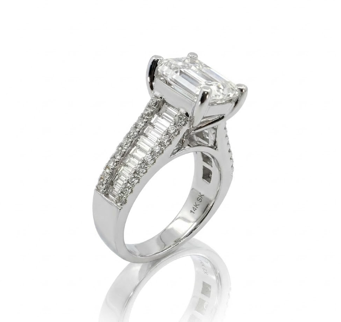 Radiant Lab-Grown Diamond Ring | 14K White Gold | Diamond | Channel | Engagement Ring - Brownee Jewelers