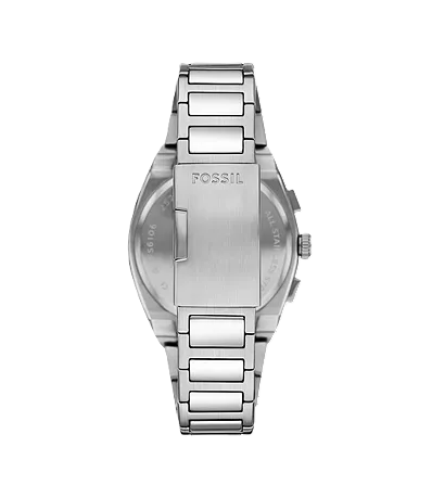 Everett Chronograph Watch | Fossil | Stainless Steel | Blue Dial | 18mm Bracelet - Brownee Jewelers