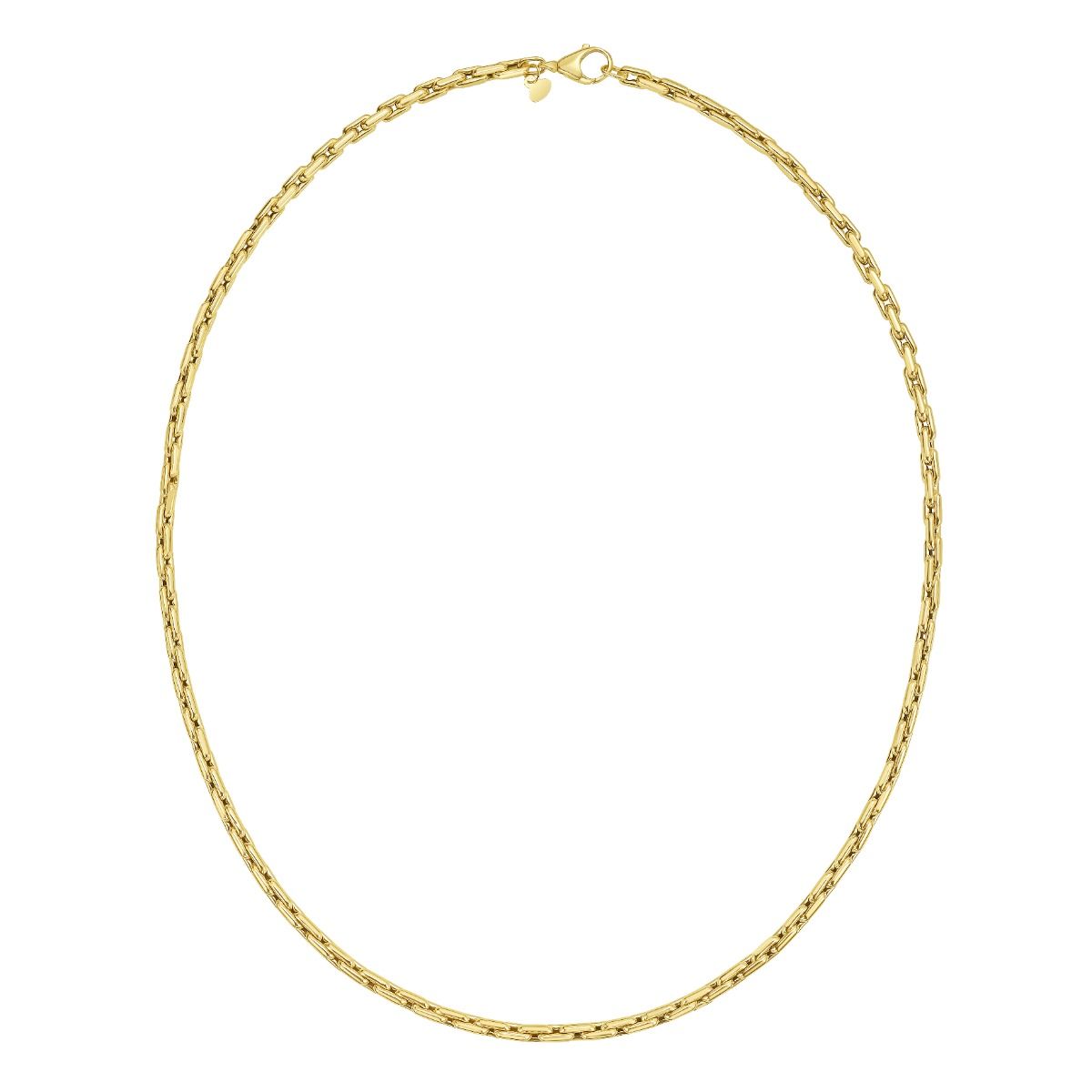 Royal Chain 20 Inch Length 14K Yellow Gold Puff Venetian Link Necklace 