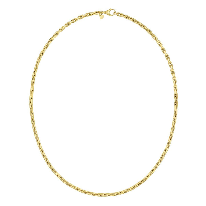 Royal Chain | Puff Venetian Link Necklace | 14K Yellow Gold | 20-Inch | Lobster Clasp | C20322-20 - Brownee Jewelers