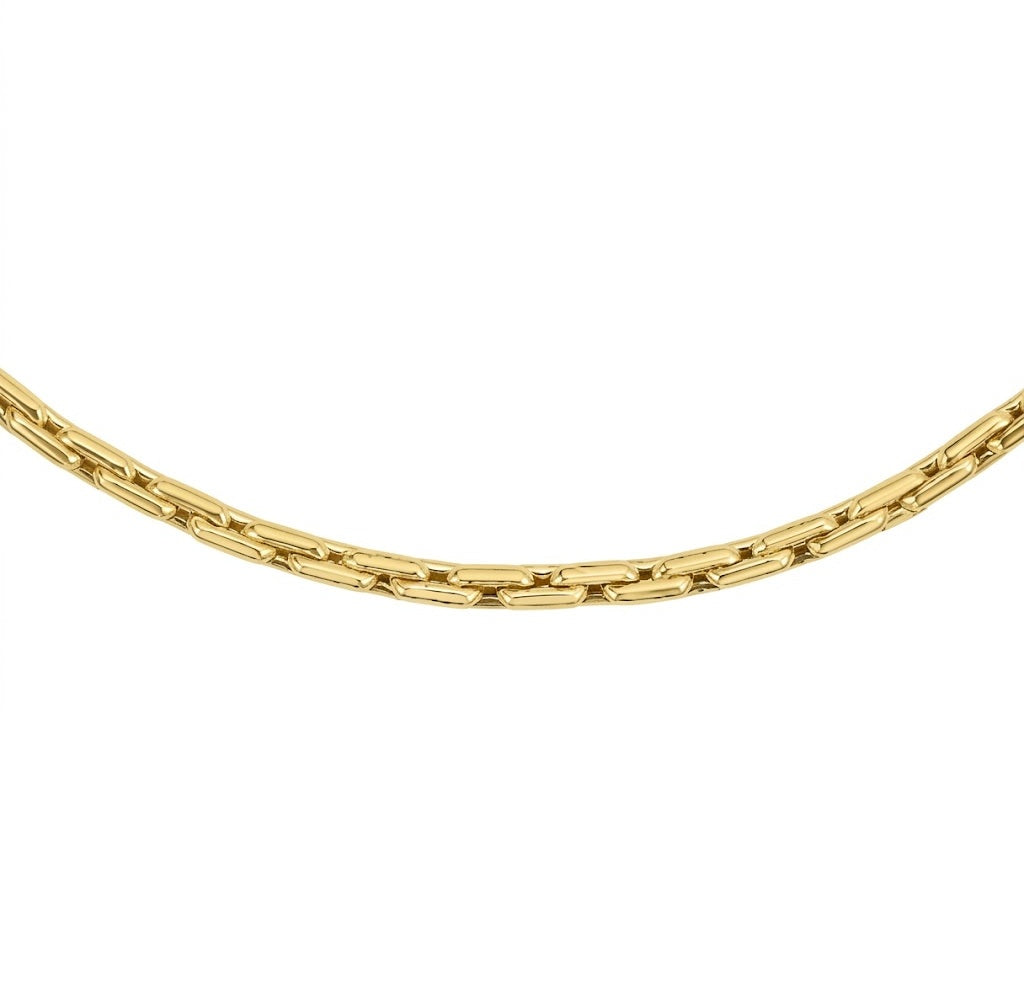 Royal Chain 20 Inch Length 14K Yellow Gold Puff Venetian Link Necklace 