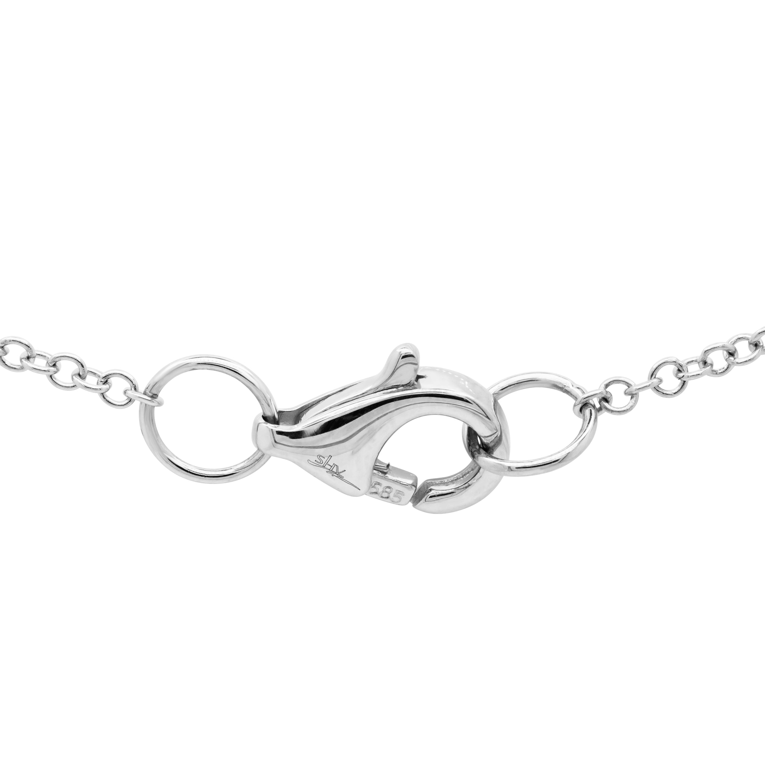 0.06 TOTAL CARAT WEIGHT DIAMOND CRESCENT MOON NECKLACE IN 14K WHITE GOLD