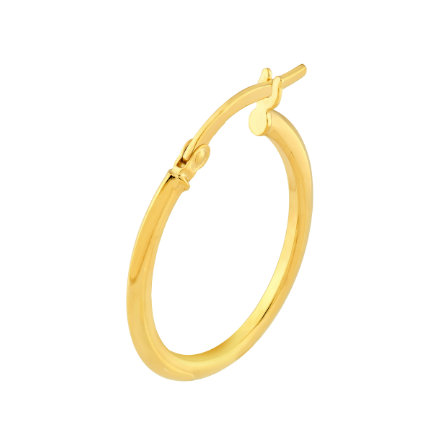 20 × 15 mm Knife Edge Oval Hoop Earrings | 14K Yellow Gold | High Polish Tube Hoops - Brownee Jewelers