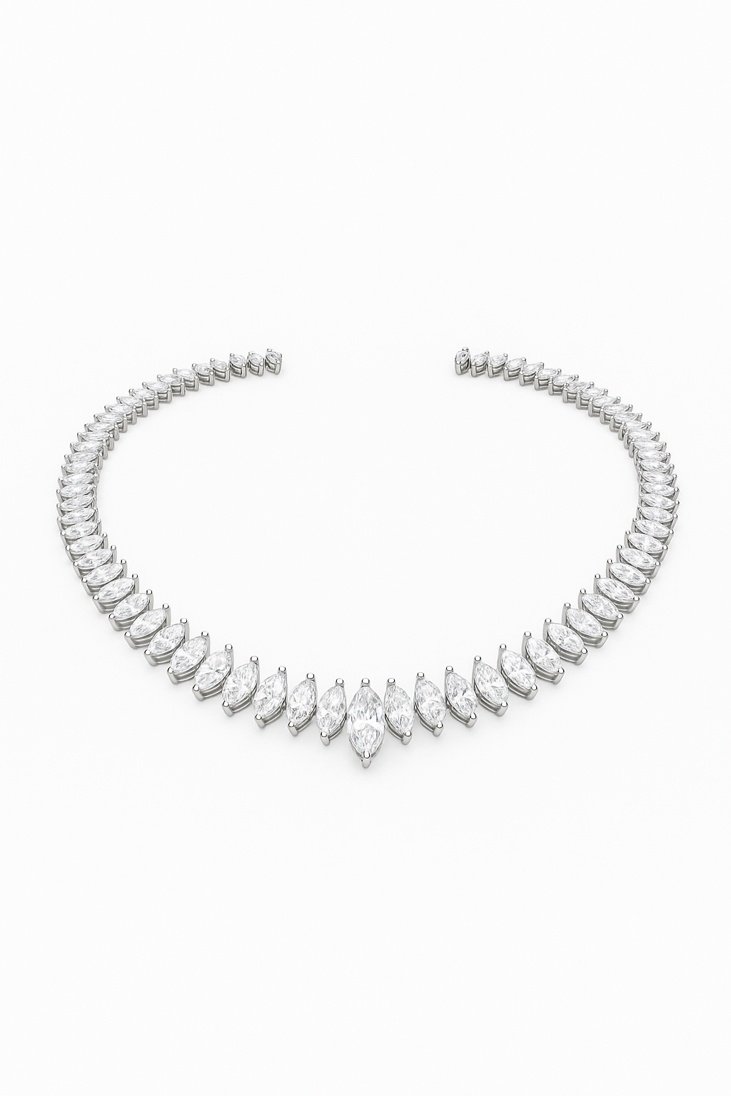 Lab grown marquise diamond tennis Necklace 