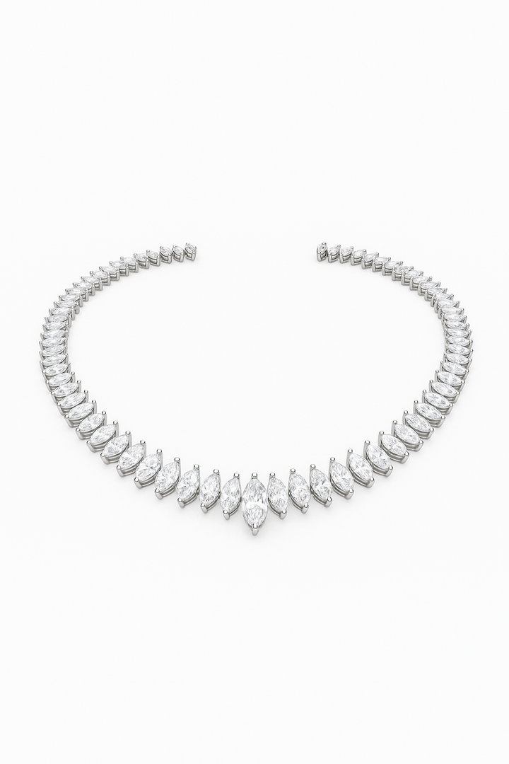 Lab grown marquise diamond tennis Necklace 