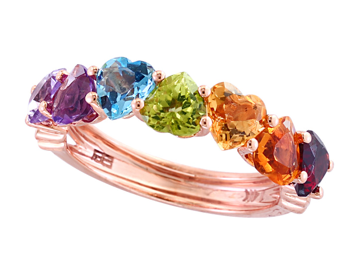 HEART SHAPED MUTLI COLOR GEM RING