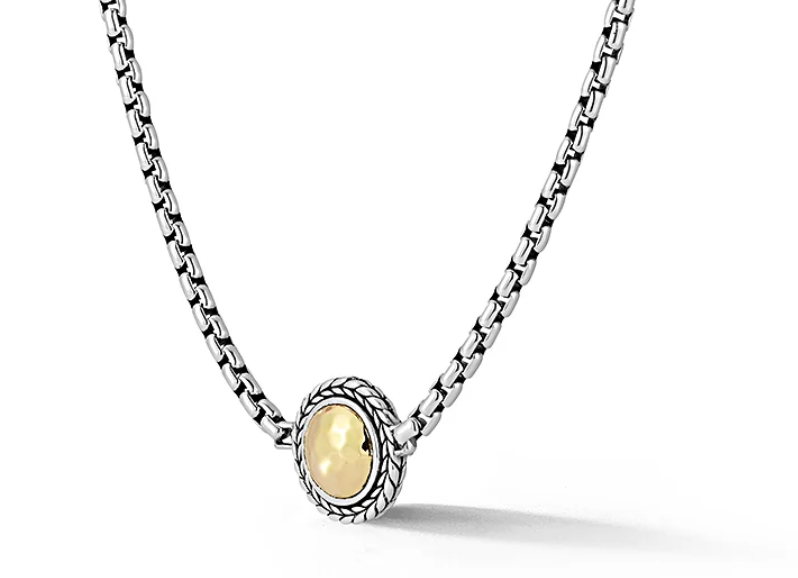 Sterling Silver & 14kt yellow gold necklace 