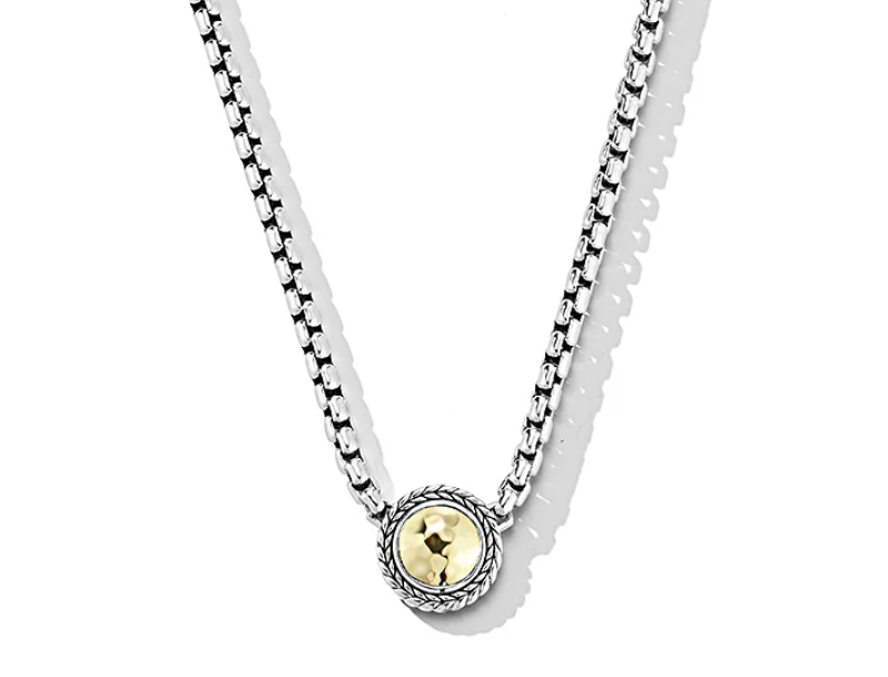 Sterling Silver & 14kt yellow gold necklace 