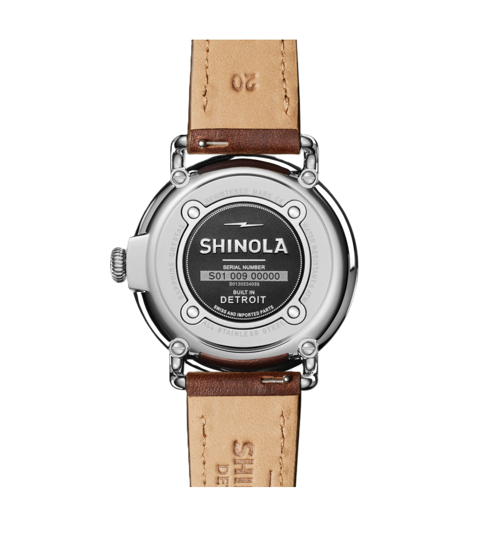 Runwell Sub Second 41MM Watch | Stainless Steel | Blue Dial | Cattail Leather Strap - Brownee Jewelers