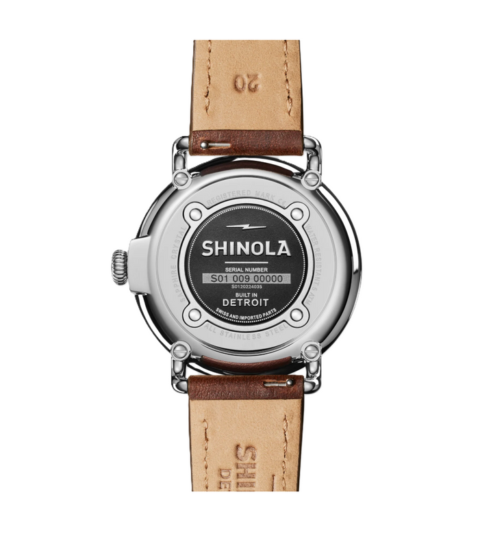 Runwell Sub Second 41MM Watch | Stainless Steel | Blue Dial | Cattail Leather Strap - Brownee Jewelers