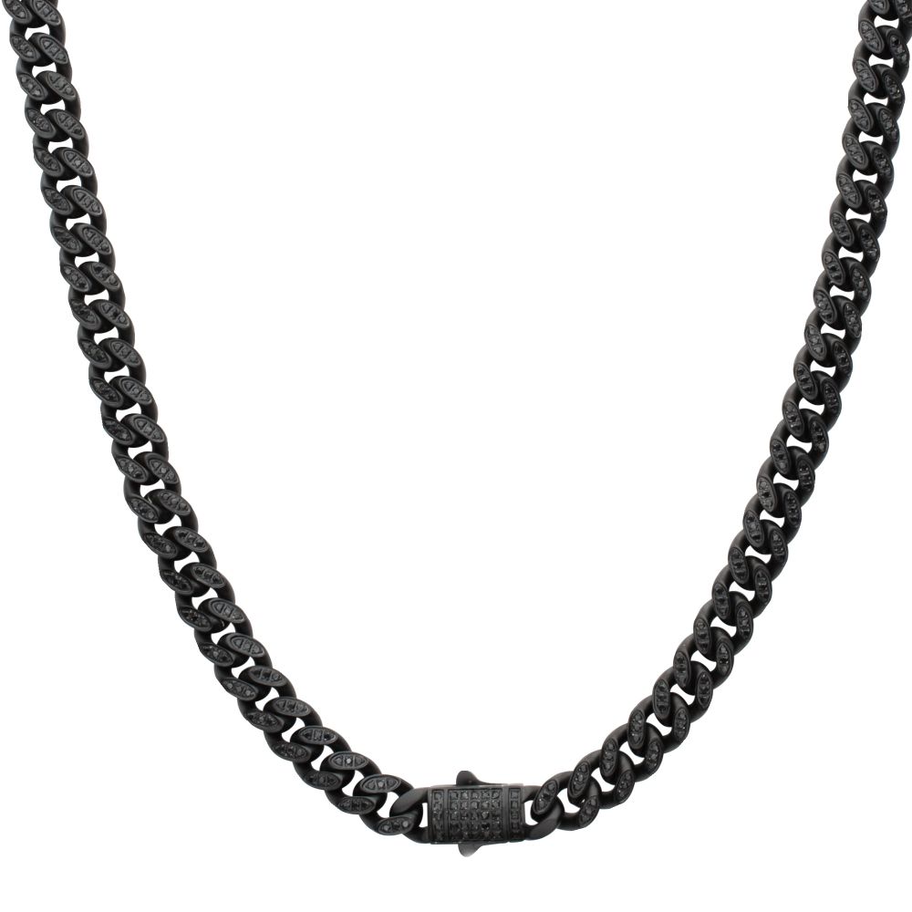 Black IP Steel Miami Cuban Chain 22 in. Necklace