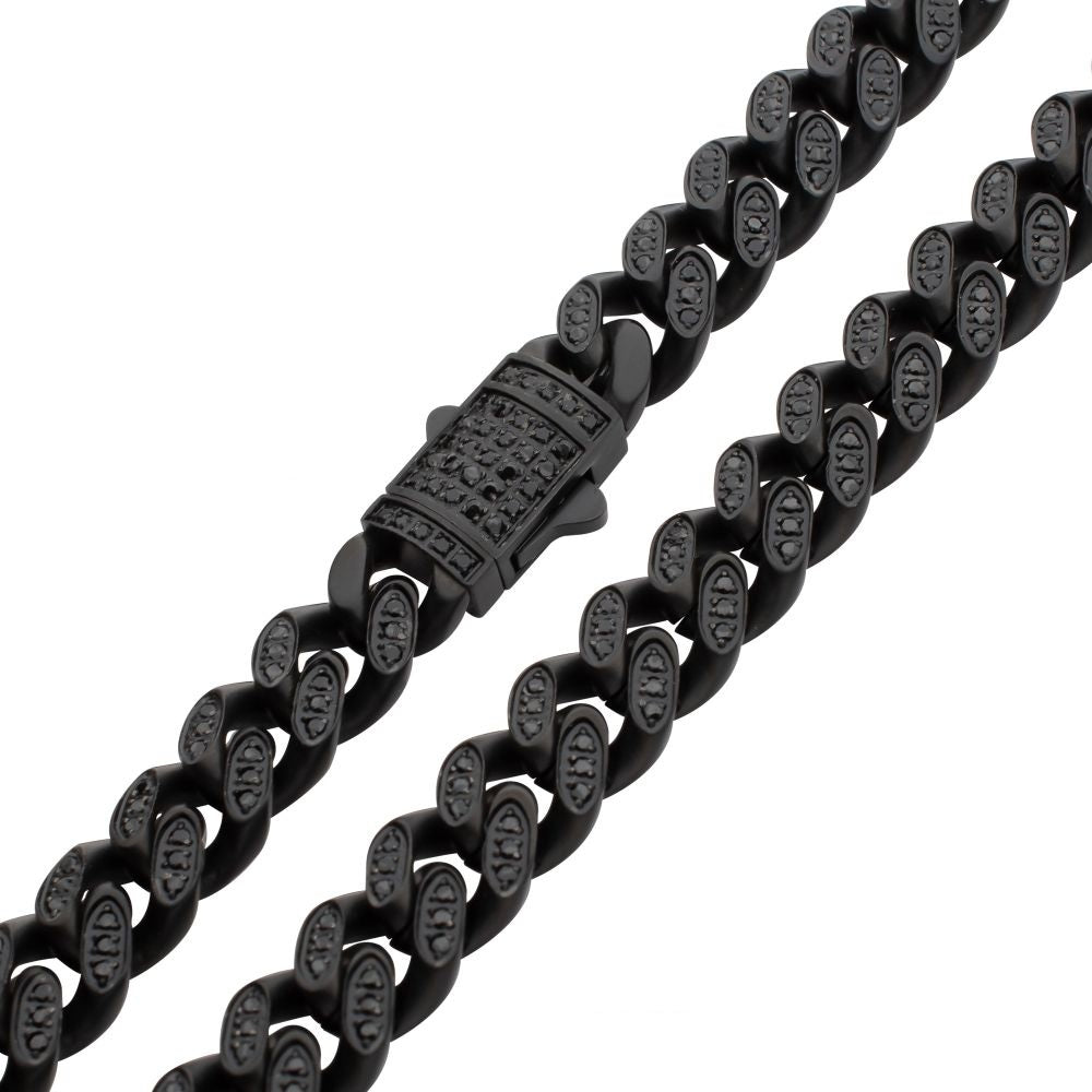 Black IP Steel Miami Cuban Chain 22 in. Necklace