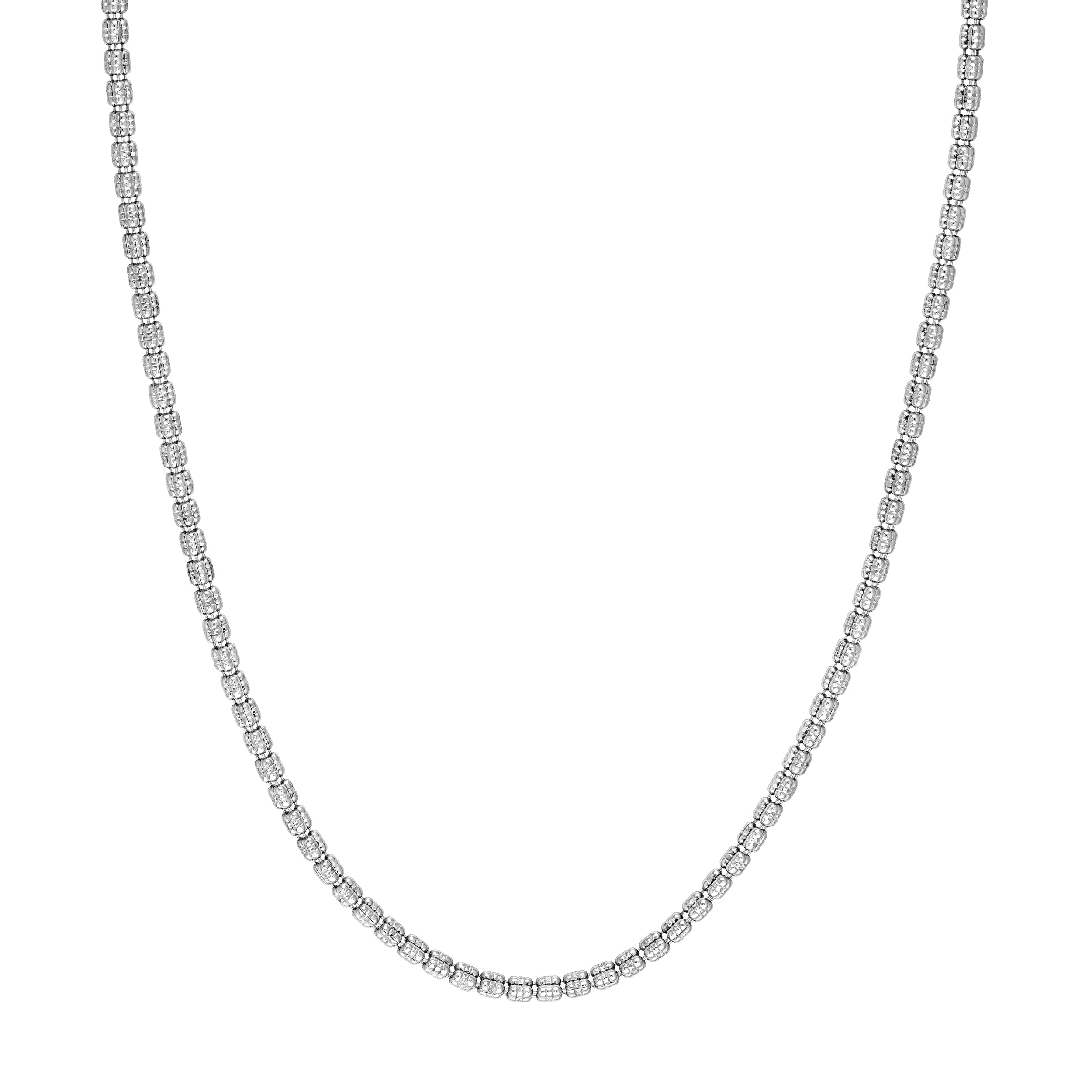 Sterling Silver 3.60mm Diamond-Cut Ice Chain Necklace 20 Inch