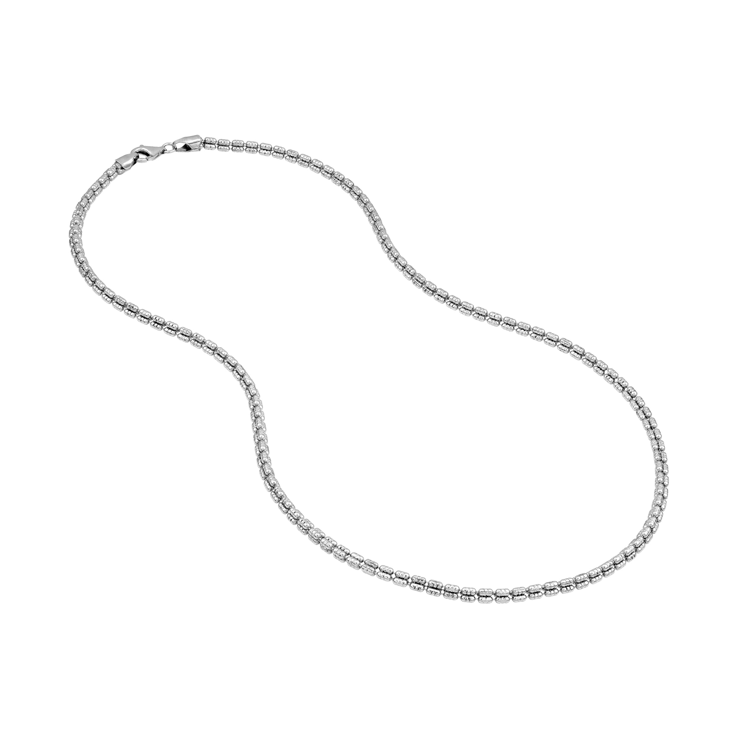 Sterling Silver 3.60mm Diamond-Cut Ice Chain Necklace 20 Inch