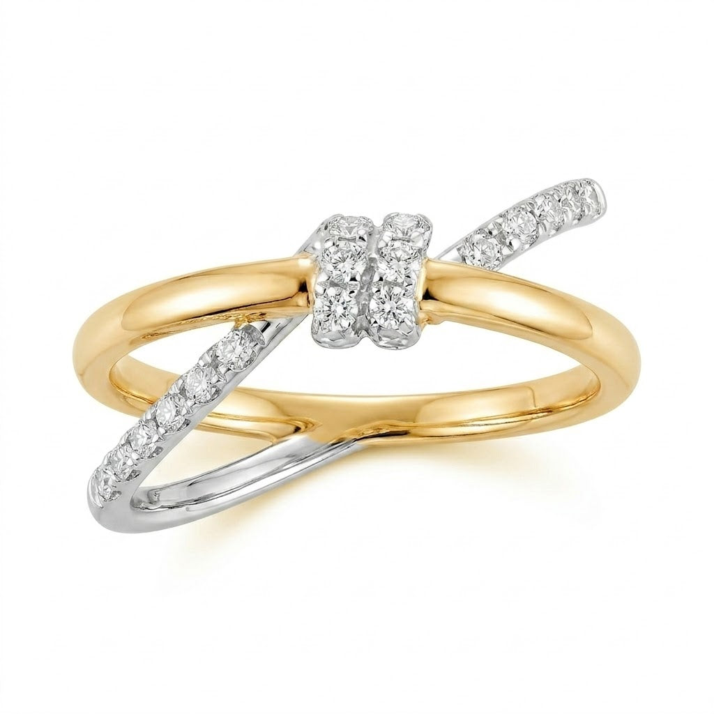 0.39 CTW Round Diamonds Twist Ring
