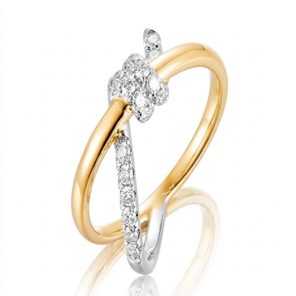 0.39 CTW Round Diamonds Twist Ring