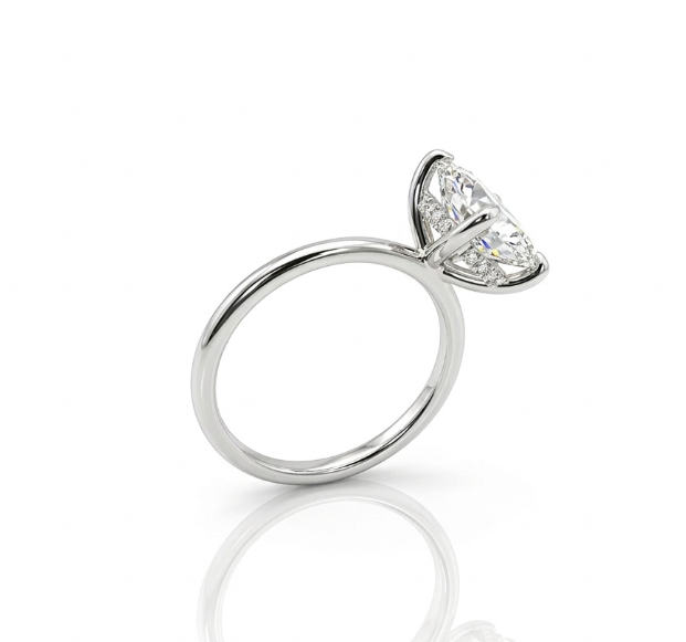 Cushion Cut Lab-Grown Diamond Ring | 14K White Gold | Diamond | Engagement Ring - Brownee Jewelers