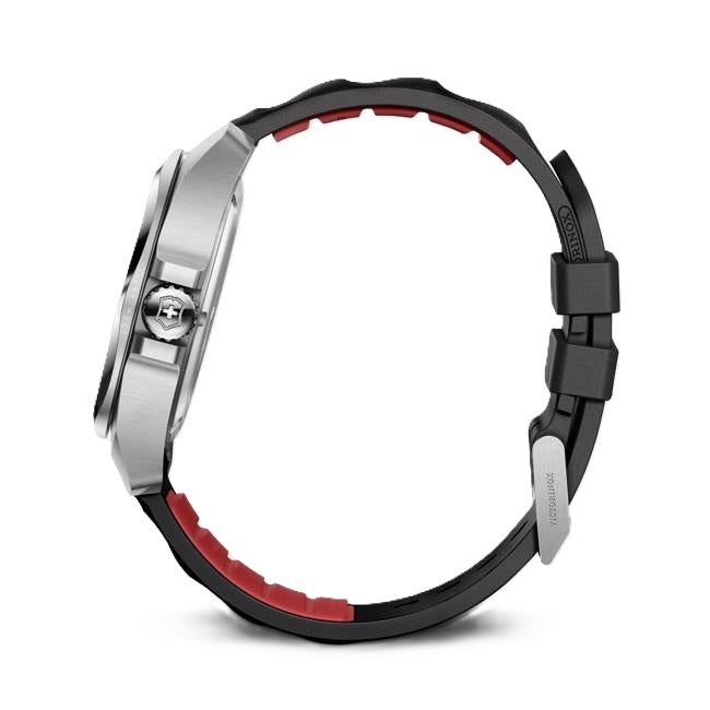 VictorInox Swiss Army I.N.O.X. Watch with Black Rubber Strap and Dial along with a 41 mm Case