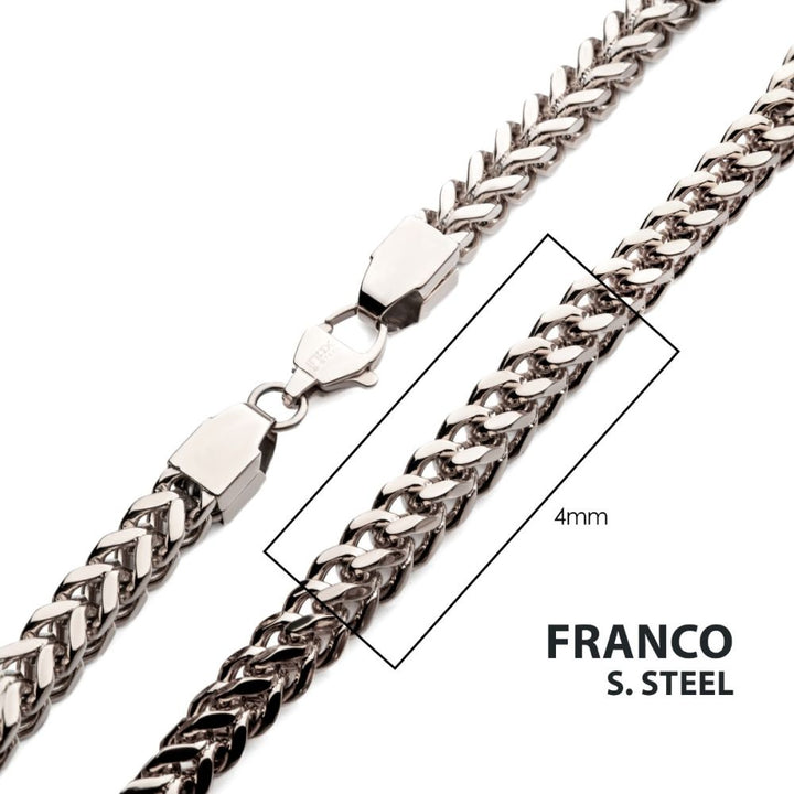 4mm Steel Franco Chain Necklace 22"